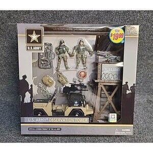 Factory Sealed Army Observation Tower Military Playset with Jeep action Figures